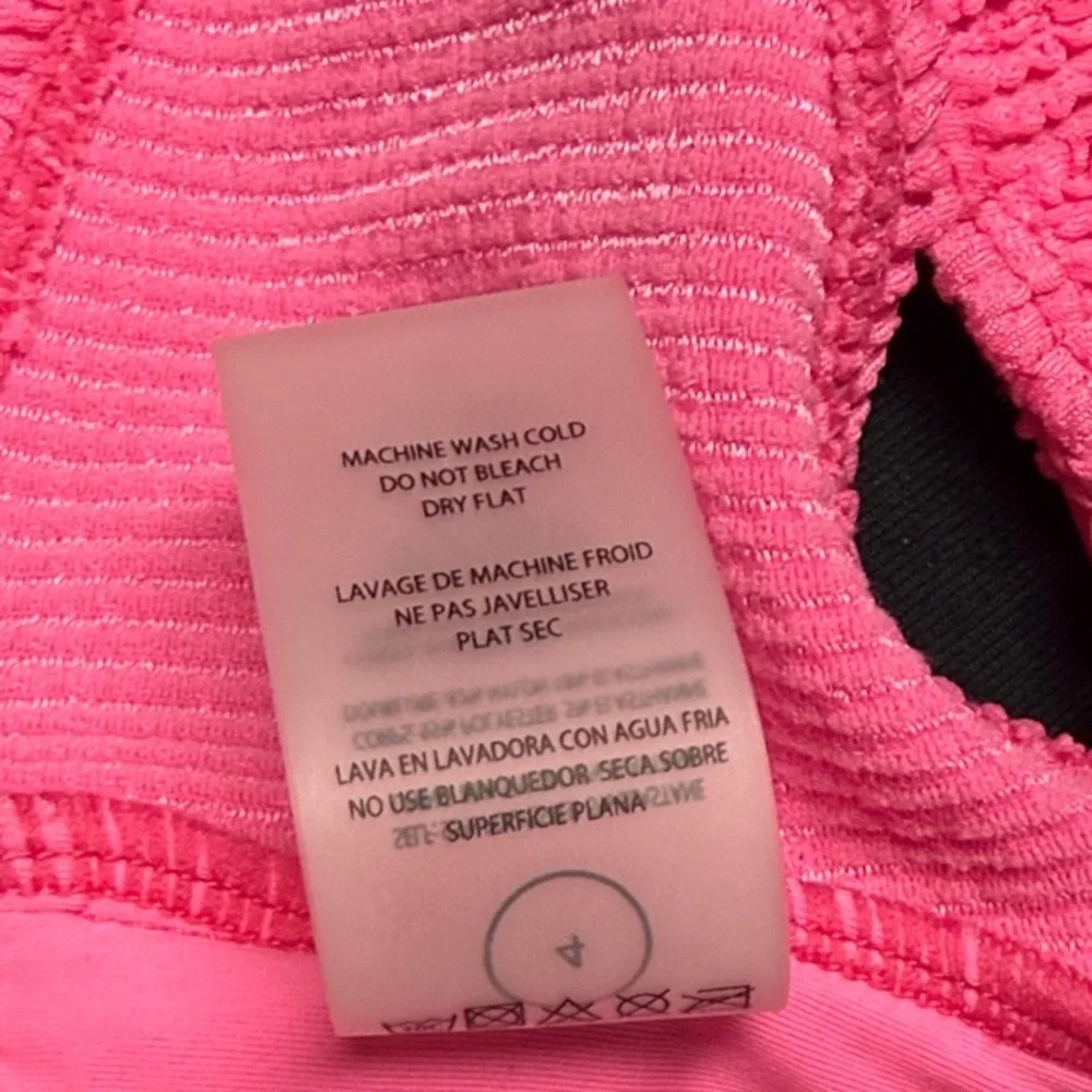 Good American Pink Textured Swim Top